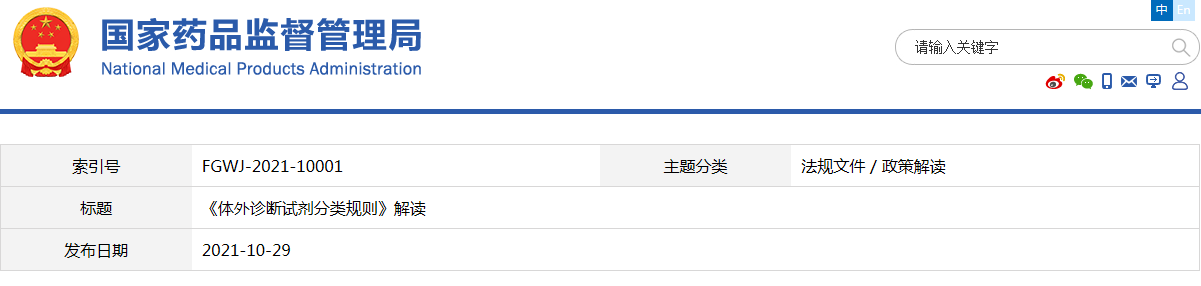 《體外診斷試劑分類規(guī)則》（藥監(jiān)局2021年第129號文件）解讀(圖1)