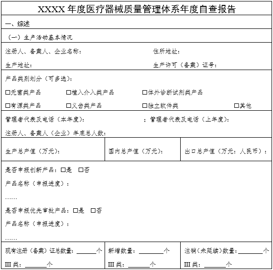 醫(yī)療器械質(zhì)量管理體系年度自查報告編寫指南（2022年第13號）(圖2)