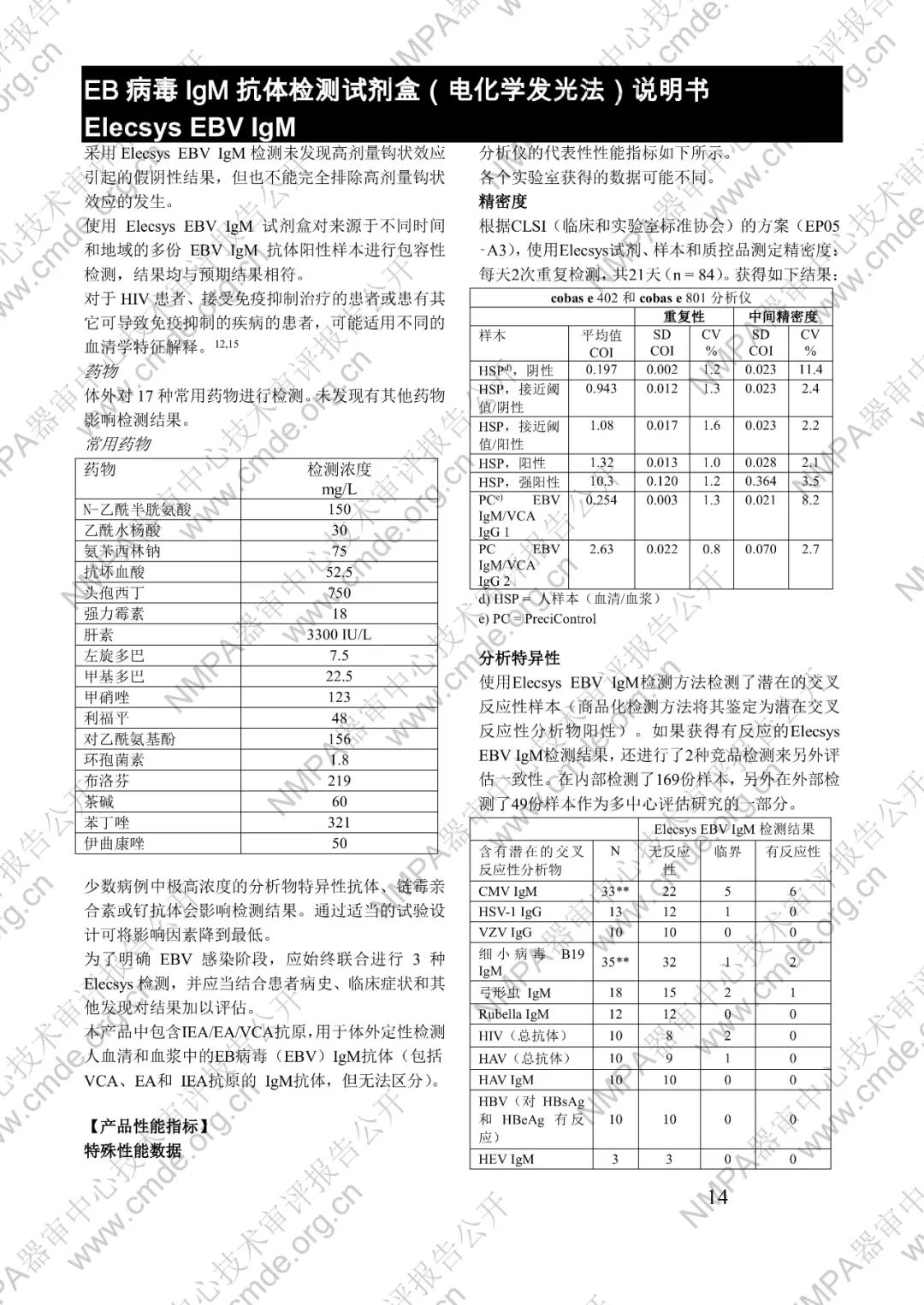 羅氏EB病毒IgM抗體檢測試劑盒（電化學發(fā)光法）三類IVD新品審評報告公開(圖27)